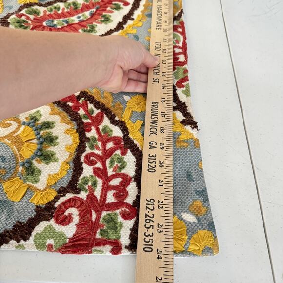 Pottery Barn Paisley Beaded Embellished Large Pillow Cover 24'x24" Square Cotton - Picture 13 of 14